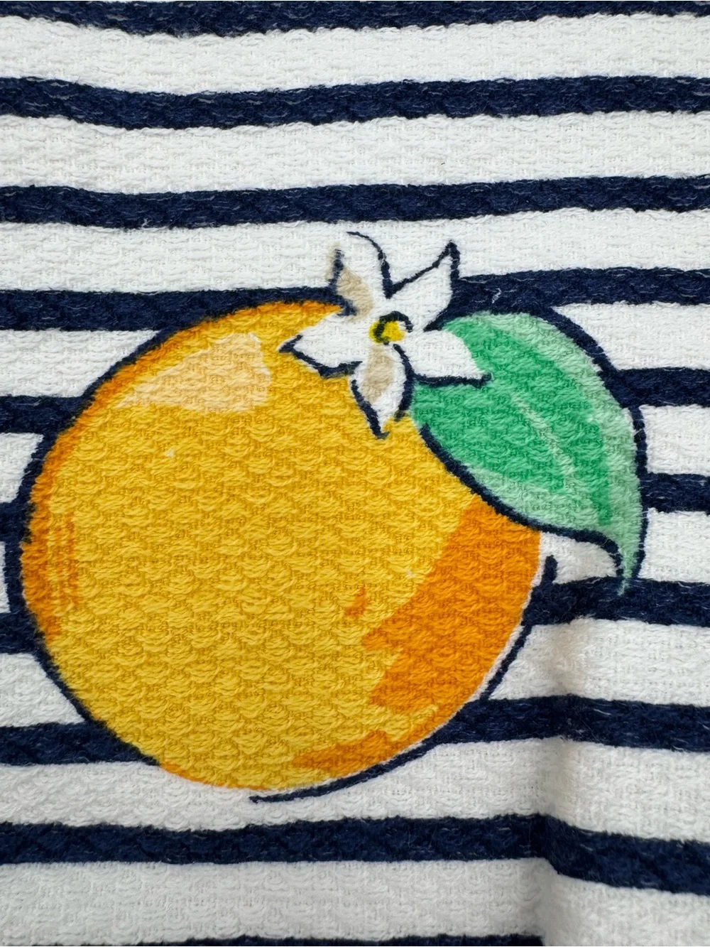 Kate Spade New York Orange Citrus Kitchen Towels Set‎ 2 NWT Striped Coastal